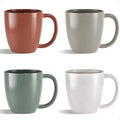 Ceramic Coffee Mugs Set of 4 - 16 oz Coffee Mug Set of 4 - Thick Durable Ceramic Mugs with Comfortable Handles - Dishwasher & Microwave Safe - Mug Sets 4 Beautiful Colors - Large 16 oz Full Capacity
