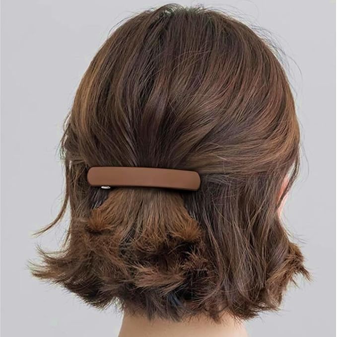 Fsmiling Hair Barrettes for Women French Hair Barrette Clip Medium Matte Hair Clips Barrette No Slip Hair Accessories 4-Pack