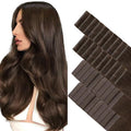 GOO GOO Invisi Edge Tape in Hair Extensions Human Hair, 4A Chocolate Brown 20pcs injected with 20pcs classical tape ins, 22inch 100g, Virgin Remy Hair, Natural Look