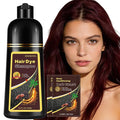 Instant Dark Wine Red Hair Dye Shampoo for 100% Gray Hair Coverage, Natural Herbal Hair Color Shampoo Hair Dye, 3 in 1 Coloring & Care Formula Lasts 3-4 Weeks, Easy & Quick to Use for Women Men, 500ML