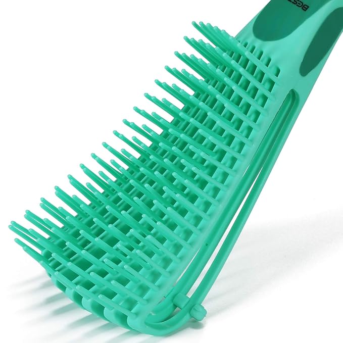 BESTOOL Detangling Brush for Black Natural Hair, Curly Hair Afro 3/4abc Texture - Faster and Easier Detangle Wet or Dry With No Pain (Green)