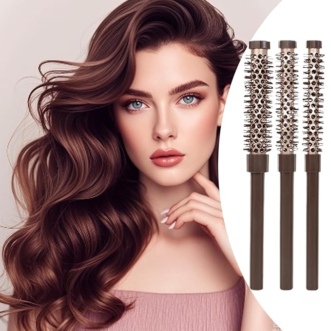 Volume Wand - Round Blow Dry Brush for Hair Styling | Compact Barrel Set with Heat-Resistant Bristles, Lightweight Frame for Bang Shaping, Beard Grooming, Root Lifting and Fringe Curling