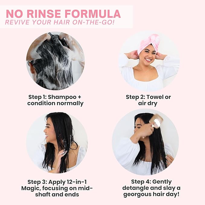 FoxyBae Hair Mask for Dry Damaged Hair and Growth - Overnight Hair Mask Treatment with Biotin & Shea Moisture - 8 Oz, Leave-in Conditioner Spray