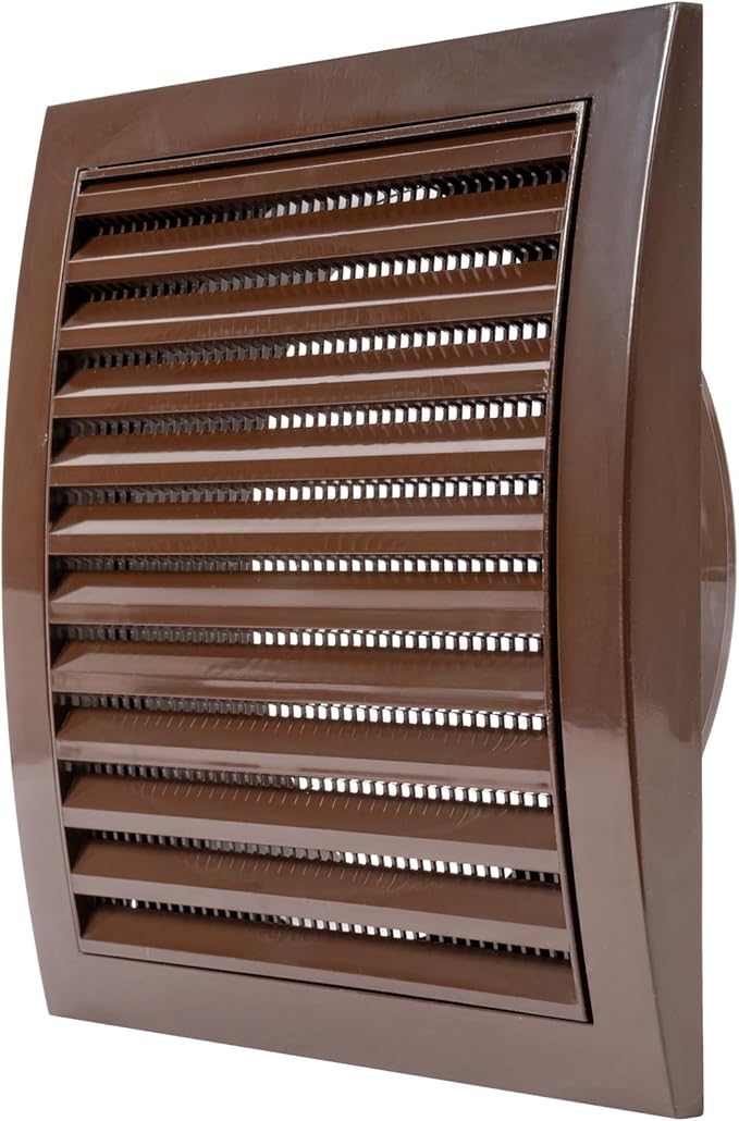 Repa Market 6 Inch Brown Dryer Vent Hood/Duct Cover for Walls or Ceiling/ABS Plastic Louvered Air Grille with Built-In Mesh Screen/Exhaust and Dryer Vent Covers for Indoor & Outdoor Use