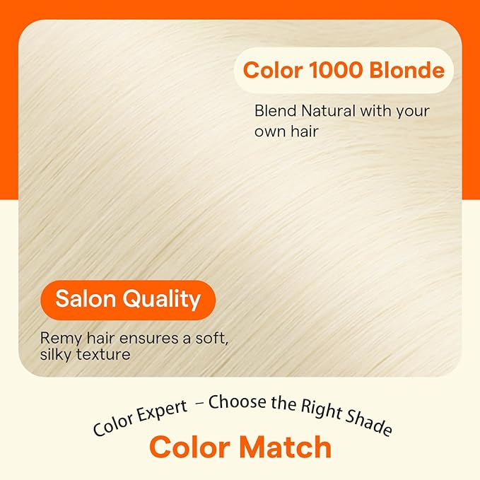 Full Shine Light Blonde Clip in Hair Extensions, Color 1000 Blonde Seamless Clip Ins with PU Weft, Remy Human Hair Extensions for Women, Silky Straight Fill Ins, 4Pcs 16 Inch Thick Ends 65g