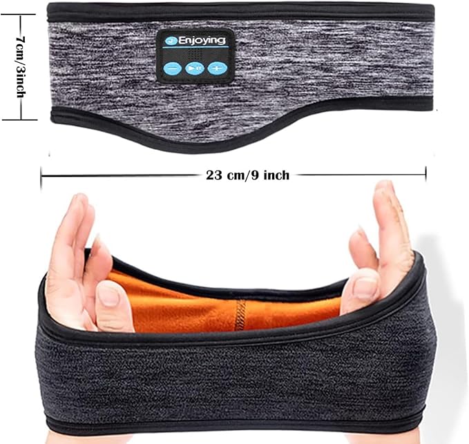 Bluetooth Headband Headphones Double-Layer Ear Warmer for Men Women Winter Cold Weather Wireless Music Thick Fleece Lined Ear Muffs Outdoor Sports Running Cycling (Blue)