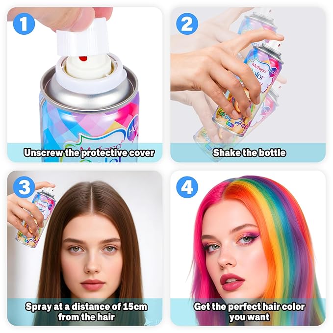 Blue Hair Spray, Temporary Hair Color Spray for or Kids Women Men, Temporary Blue Hair Dye, Washable Hair Wax Color,Hair Coloring Natural Hair Strong Style Gel for Christmas Party,Cosplay(4.06oz)