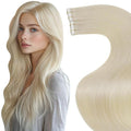 LaaVoo Blonde Hair Extensions Tape in 14 Inch Human Hair Tape in Extensions Bleach Blonde Remy Tape in Hair Extensions Human Hair Blonde Skin Weft 20 Pieces 50 Gram