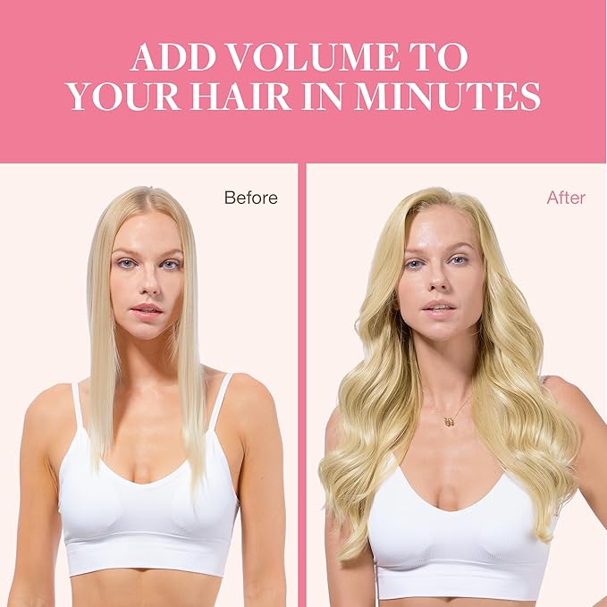 GOO GOO Clip in Hair Extensions Real Human Hair, Remy Human Hair Extensions Clip ins for Women, Natural Human Hair, 14inch 110g 7Pcs, 22F Light Golden Blonde