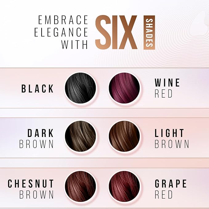 Herbishh Gray Hair Color Shampoo - Natural Argan Mask for Long-Lasting Color in Minutes - Travel Size, 10 Pack + 1 Pack, Ammonia-Free (Chestnut Brown)