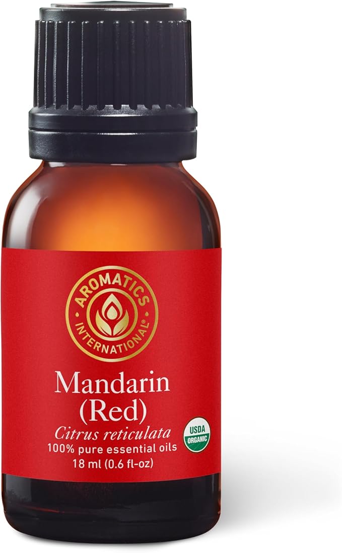 Aromatics International Premium Organic Mandarin Red Essential Oil 18ml | 100% Pure Essential Oil for Diffusion & Aromatherapy