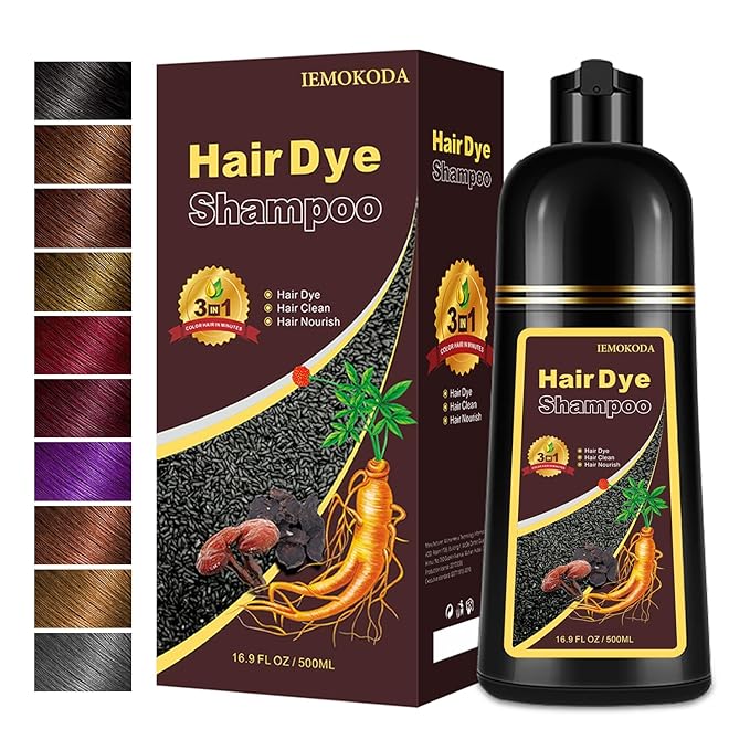Hair Dye, Hair Dye Shampoo for Women & Men, Color Shampoo Hair Dye 16.10 Fl Oz, Safe and Natural Champu Para Canas (Chestnut Brown)