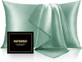 INFIIXSO Mulberry Silk Pillowcase for Hair and Skin, Silk Pillow Cases Queen Size with Hidden Zipper 20x30 Inches, Super Smooth and Soft Cooling Pillow Cases for Hot Sleepers(Mint Green, 1 Pack)