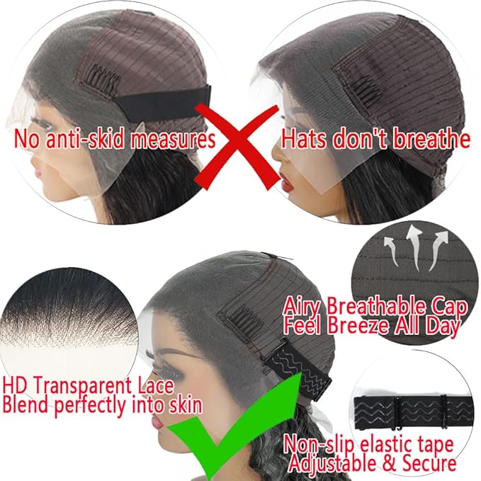 13x6 Lace Front Wigs Human Hair 200 Density Straight Lace Front Wigs Human Hair Pre Plucked 22 Inch Glueless Wig HD Lace Frontal Wigs for Black Women