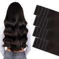 GOO GOO Invisi Edge Tape in Hair Extensions Human Hair, 2 Dark Brown 20pcs 22inch 50g, Virgin Remy Hair, Seamless Injected Tape, Natural Look