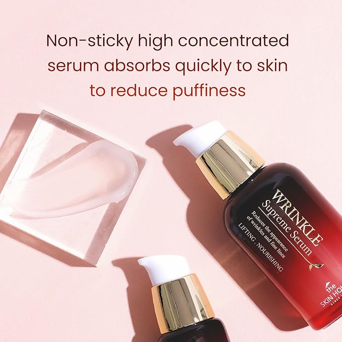 THE SKIN HOUSE Wrinkle Supreme Gift Set l Birthday present , Korean Facial Skin Care Essential for Wrinkles, Fine Lines, Nourishing l Red Ginseng, Adenosine, Ceramide l Facial Cleanser, Serum, Cream