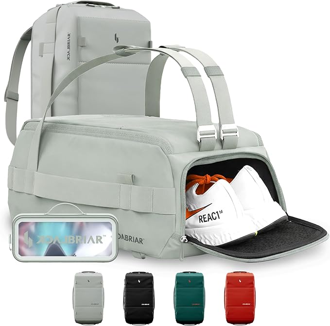 Blackbriar Range Duffel 30L Cactus Grey, Convertible Backpack with Patented Magnetic Access, Modular S-Partition, Dual Shoe Garage | Waterproof Drycoatex™ for Tactical, Travel, Gym