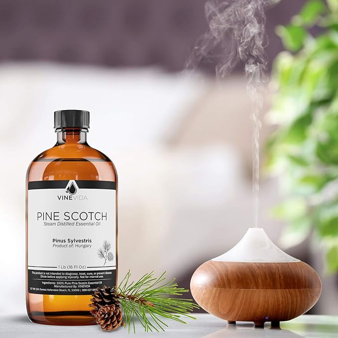 VINEVIDA Pine Scotch Essential Oil - 16 oz - Undiluted - DIY Candle Scents - Bulk for Soap Making & Skin Safe