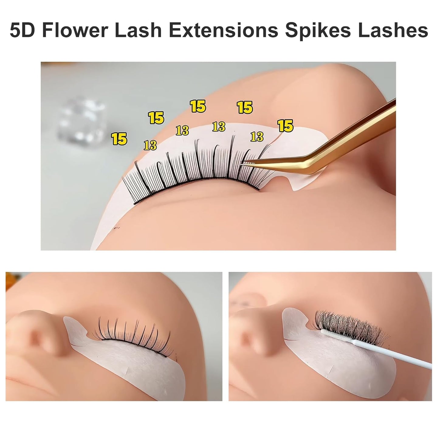 5D Flower Lash Extensions Spikes Lashes 0.07 Matte Black C Curl Lashes 14mm Volume Eyelash Extension Lash Trays Professional Use(5D Flower,0.07-C,14mm)
