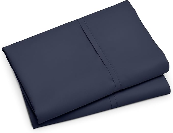 Bare Home Premium 1800 Ultra-Soft Microfiber Pillowcase Set - Double Brushed - Hypoallergenic - Wrinkle Resistant (King Pillowcase Set of 2, Midnight Blue)