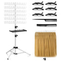 Braiding Rack with Tray, 144 Pegs Height Adjustable, 2-side Hair Extension Holder, Hair Stand with Stylist Hair Braiding Tools for Salon, Home, Travel (White)