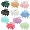 10-Pack Cute Small Acrylic Hair Claw Clips for Women & Girls - Jaw Clips for Fine Thin Hair, Half-Up Clip