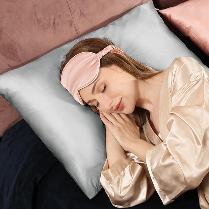Adubor 100% Silk Pillowcase - Mulberry Silk Pillow Cases, 23 Momme 6A Grade Fibers, Silk Pillow Case for Hair and Skin Health, with Hidden Zipper (Standard 20''×26'', Dark Gray, 1PC)