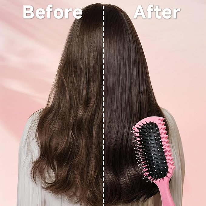 Curl Defining Brush, Curly Hair Brush Products With 3 Pcs Slick Back Hair Brush Set Bristle Brush Edge Control Teasing Comb for women (Black)