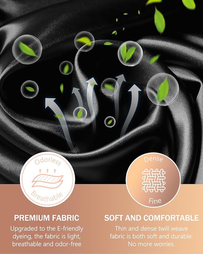 mikimini Extra Large Black Shower Caps Pack of 2 for Women and Men Thick Long Hair Braids, Reusable Waterproof Double Layers XL Bathing Hair Cap with Vibrant Green Edge (Black)