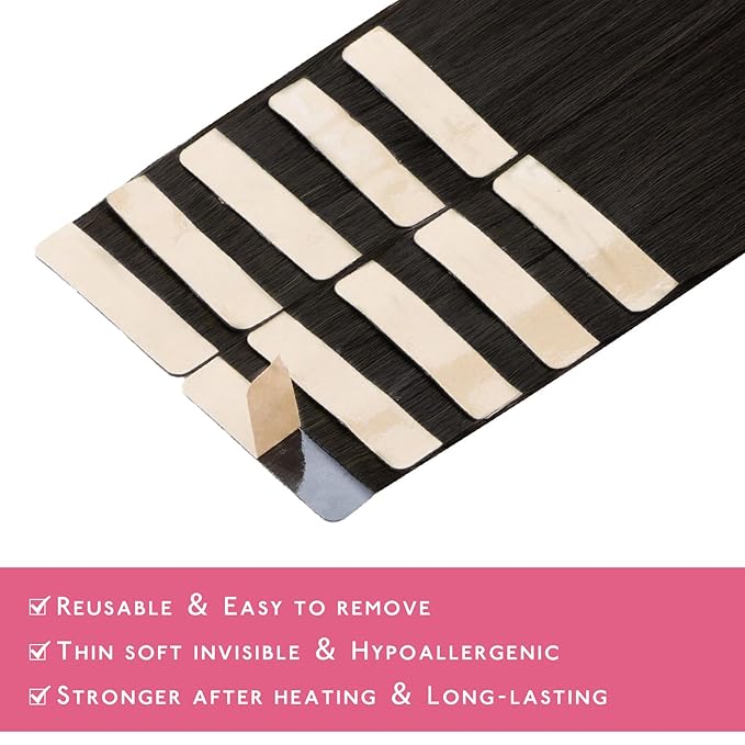 WENNALIFE Tape in Hair Extensions Human Hair Dark Brown to Chestnut Brown and Dirty Blonde Highlighted Tape in Extensions, 10pcs 25g 14 inch Remy Invisible Tape Ins Straight Colored Soft Refill Set