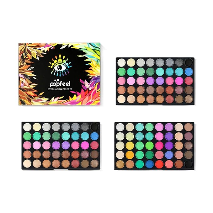 120 Colors Long Lasting Waterproof Highly Pigments Shiny Shimmers Glitter Eyeshadow Palette All in One Makeup Kits for Women Girls Holiday Make-up Gift Sets Xmas Essential Makeup Palette