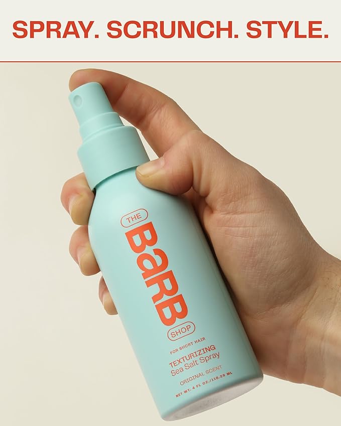 Barb Sea Salt Spray for Hair - Texturizing Beach Wave Spray for Thin and Thick Hair, Soft Matte Finish, Light Hold - Fragrance Free - 4 oz