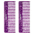 2Pcs Large Bright Violet Wide Tooth Comb for Women, Men, and Kids - Handmade, for Curly Hair. Long and Short Hair Detangler Comb for Wet and Dry Use. Professional Hair Cutting Comb - 6.29 Inches