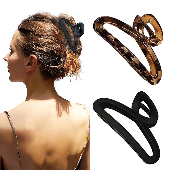 Big Hair Claw Clips, 4.3 Inch Large Non-Slip Unbreakable Hair Clip Claw for Women Thick Curly Long Hair, 2 Pack