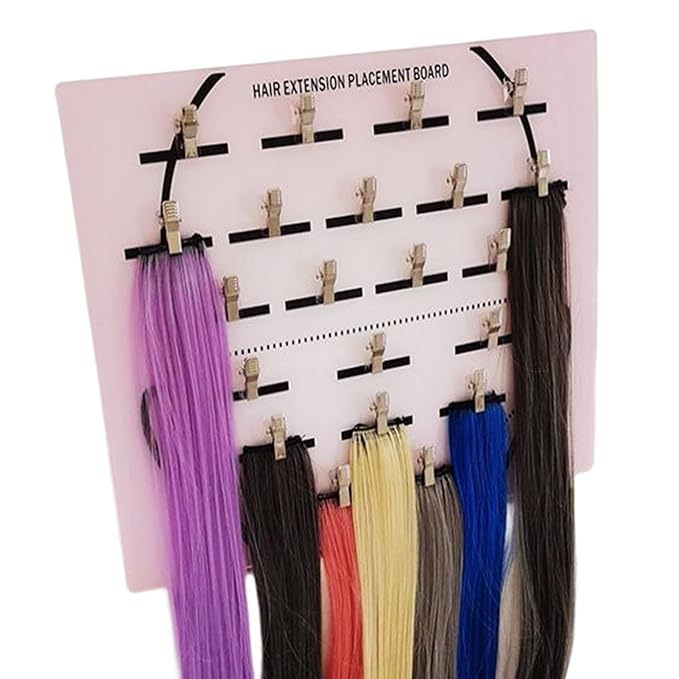 Extension Holder - Styling Extension Holder, Acrylic Hair Separator, Hair Extension Holder Board | Hair Tinsel Organizer, Home And Salon Wig Grafting Plate With Clip For Hairpieces Sectioning Display