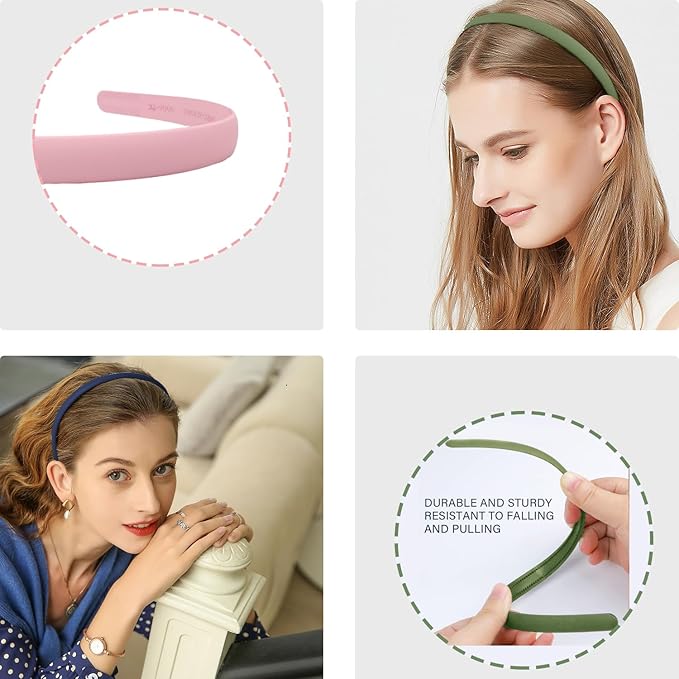 LAPOHI 10 PCS Colorful Fashion Effortless Plastic Headbands No Slip Comb Hair Bands for Women, Men, Teen Girls