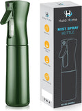 Hula Home Continuous Spray Bottle for Hair (10.1oz/300ml) Empty Ultra Fine Plastic Water Mist Sprayer – For Hairstyling, Cleaning, Salons, Plants, Essential Oil Scents & More - Green