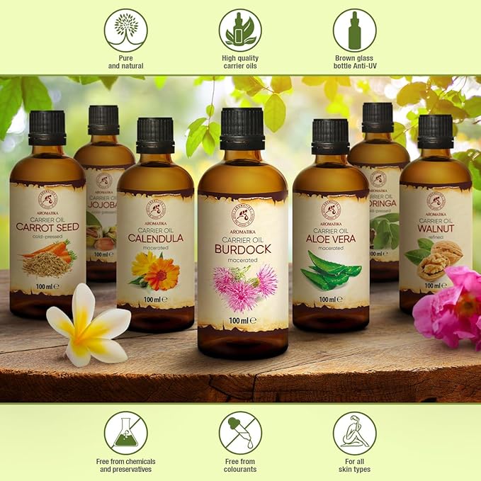 Burdock Root Oil 3.4 FL Oz - 100% Pure & Natural - Arctium Lappa for Hair & Scalp - Good benefits for Skin - Hair - Face - Body care - Glass Bottle - Oils Burdock