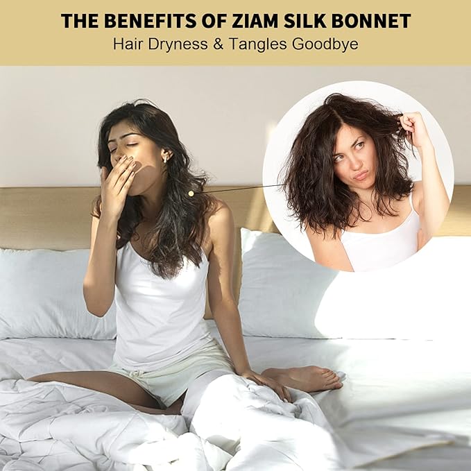 ZIMASILK 22 Momme 100% Mulberry Silk Bonnet for Sleeping & Women Hair Care, Highest Grade 6A Silk Hair wrap for Sleeping with Premium Elastic Stay On Head (1Pc, Leopard Black/Golden)