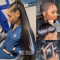 Straight Full Lace Wigs Human Hair 100% Hand-tied Full Lace Human Hair Wigs Full Scalp Lace Wigs Part Anywhere 180% Density(26inch, Natural Black)