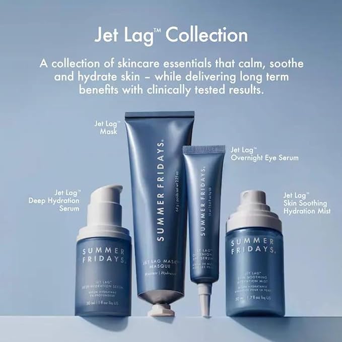 Summer Fridays Jet Lag Mask Mini - Hydrating Face Moisturizer + Mask - Enriched with Hyaluronic Acid, Niacinamide, Glycerin + Antioxidants Helps Nourish Skin for a Renewed + Radiant Complexion (1 Oz)