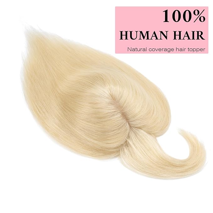 SEGO 100% Real Human Hair Toppers, with Air Bangs, Silk Base 150% Density, Clip in Topper, 2.7肺5.1・ HairPieces for Women, with Thinning/Hair Loss Cover Gray