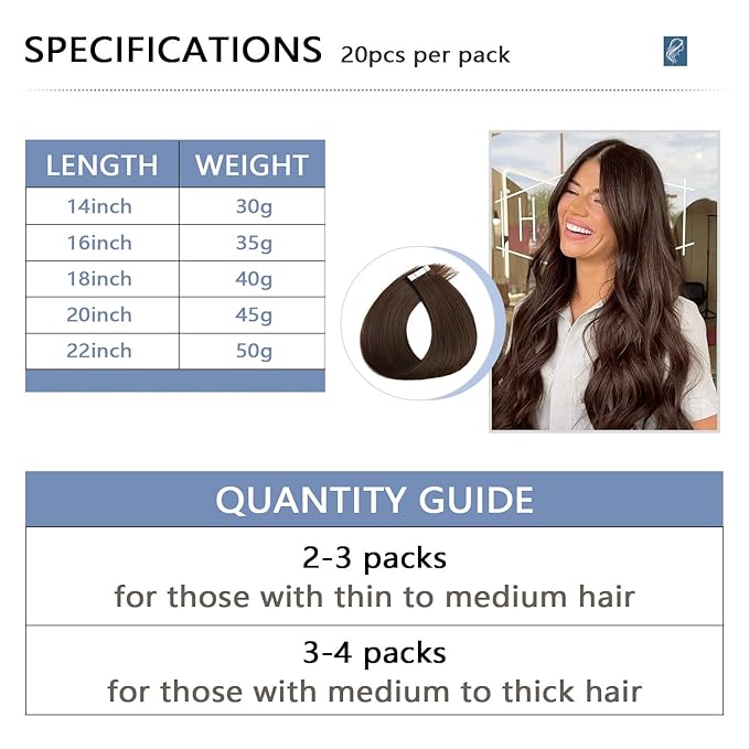 COOKAYU Invisible Tape in Human Hair Extensions, Medium Brown Injected Tape ins Real Human Hair Seamless Extensions 20pcs 45g 20Inch