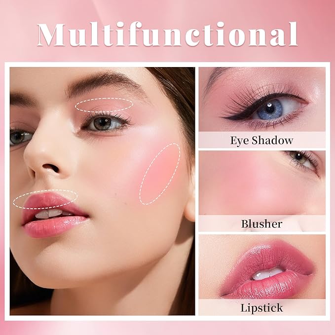 Color Changing Blush Stick for Cheek Lip, Black to Pink Jelly Clear Blush PH Temperature Change Magic Cream Blush Tinted, Lightweight Long Lasting Dewy Natural Glow Makeup for All Skin Tones