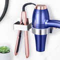 Hair Dryer Holder Blow Dryer Holder Wall Mounted, Adhesive Hair Straightener Holder, Hair Tool Organizer for Curling Iron Holder, Metal Hairdryer Holder Storage Organizer for Bathroom Vanity,Silver