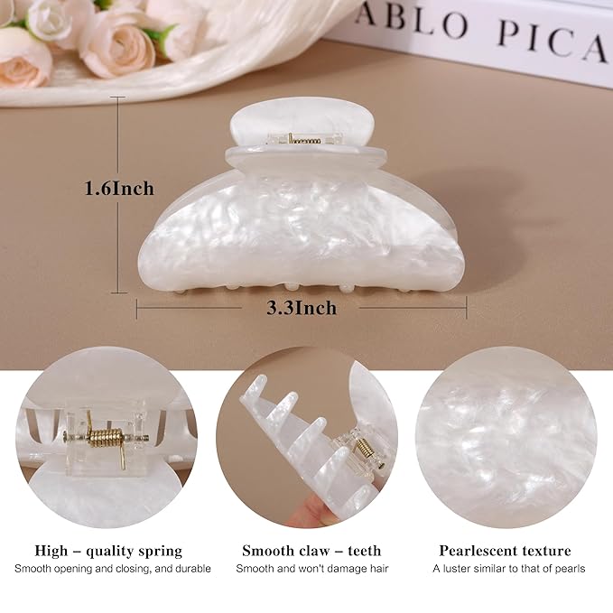 5Pcs Hair Claw Clips Medium Hair Clips for Thick/Thin Hair Strong Hold Non-slip Hair Jaw Clamp Styling Hair Accessories for Women and Girls