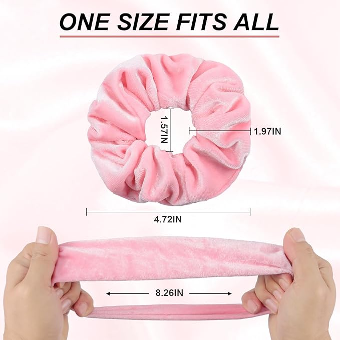Velvet Scrunchies for Girls Women, 12 Pcs Rainbow Hair Scrunchie Elastic Thick Scrunchy Hair Ties, Cute Soft Ponytail Hair Accessories