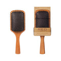 Red by Kiss Evergreen Wooden Square Paddle Hair Brush, 100% Beechwood, Long Bristles, Detangling, For All Hair Types, Sustainable, Painless Detangling, Air Ventilation Hole, Wet Dry Hair, Unisex