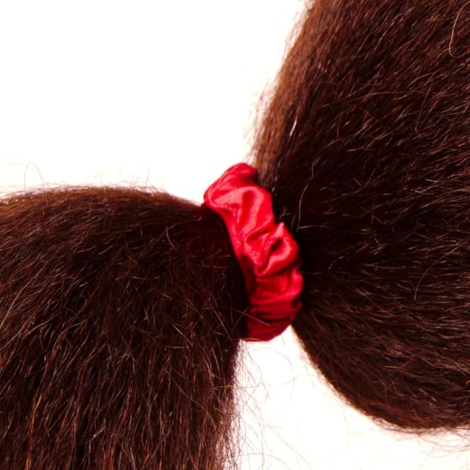 Amelia Beauty, Red, White and Green Satin Small Scrunchies, 12-Pack – No Damage Hair Ties for Women, Gentle & Durable Hair Accessories, 2.5in x 0.5in