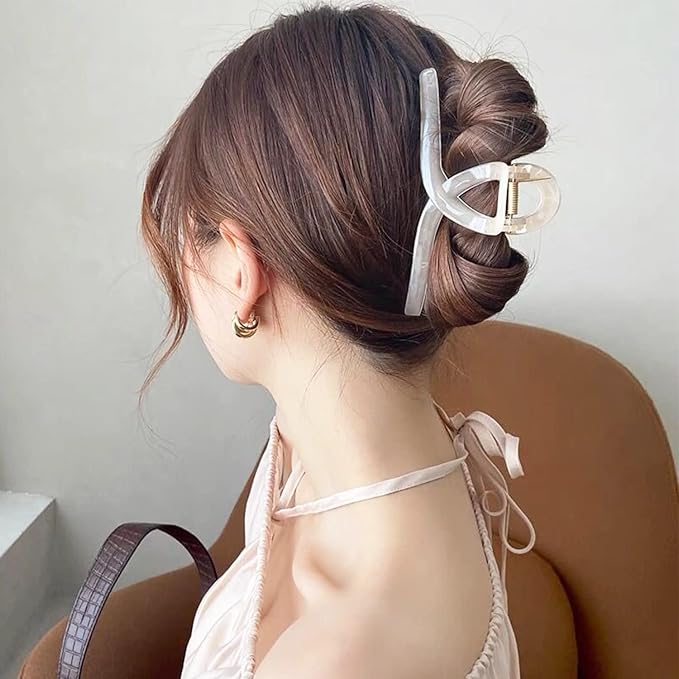 Big Hair Claw Clips for Women - 5.1 Jelly Clips, Larger Size for Long, Thick Hair, 4 Pcs
